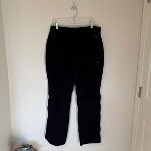 Eddie Bauer Women's Black polar fleece lined outdoor pant.